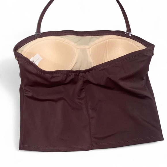 Brown Swim Top With Gold Sequins - Picture 5 of 8